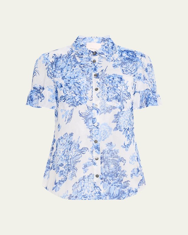 Lyra Costal Bouquet Short-Sleeve Top